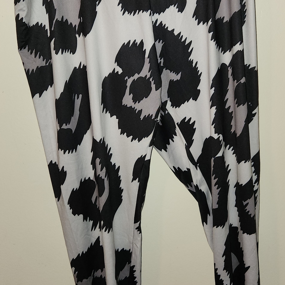 Black and White Animal Print Pants